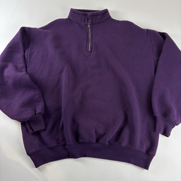 JERZEES Super Sweats Blank Quarter-Zip 1/4 Cadet Collar Sweatshirt Jacket XL - Picture 1 of 8